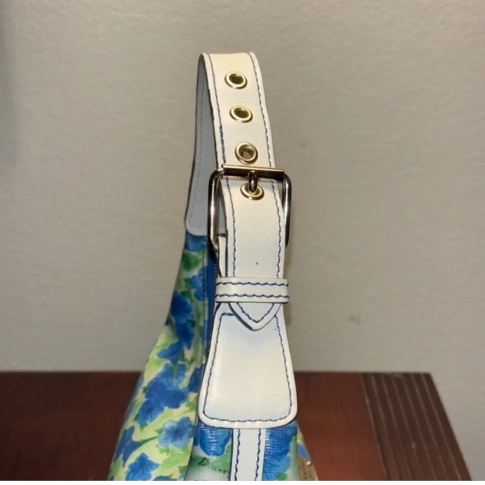 Dooney & Bourke Somerset Watercolor Satchel Purse Blue Green Floral